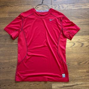 Nike Pro Combat Large Dri Fit T Shirt Red